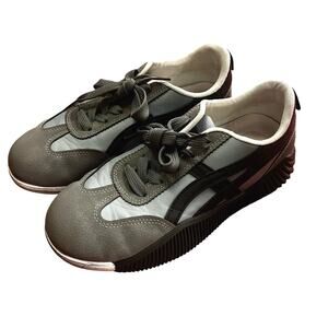 De Florence WMNS 7.5 Flora Sneaker Shoes Black/Gray/BlueLeather Italian Walking